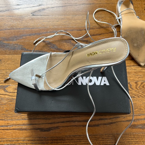 Fashion Nova Star of the Night Sliver Strap Heels - Picture 5 of 8